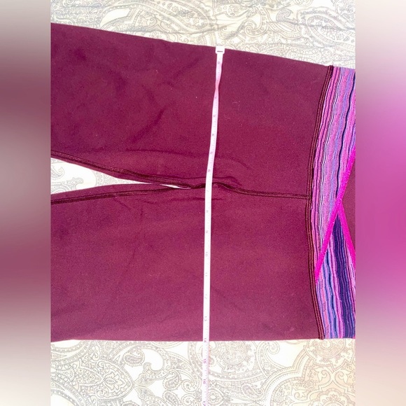 Lululemon size 4 tall maroon flared groove pants w/ reversible waistband - Picture 6 of 6